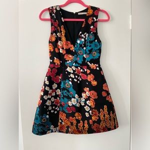 Silk blend Jacquard mini dress